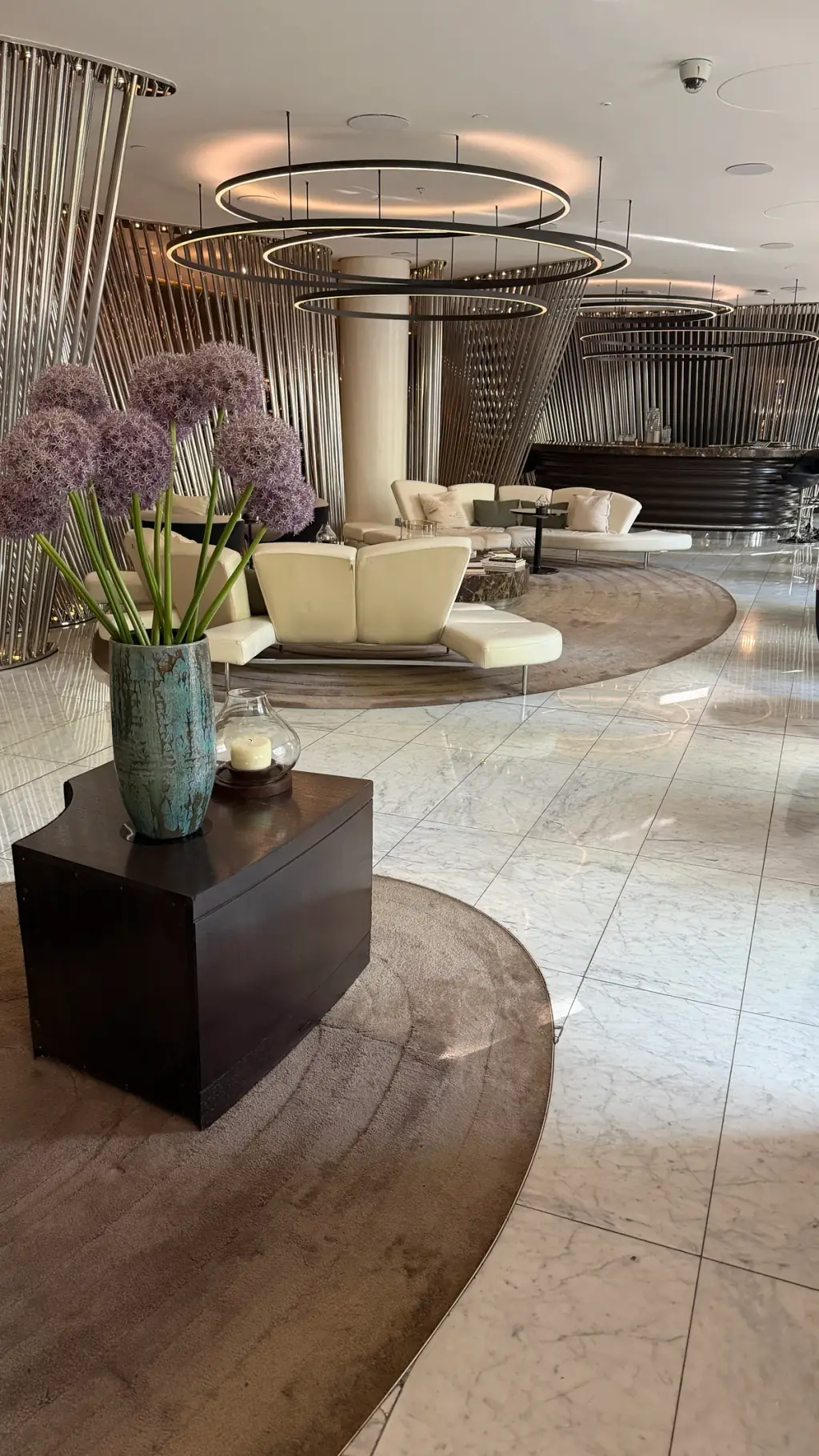 Interior lounge at ME London hotel on the Strand