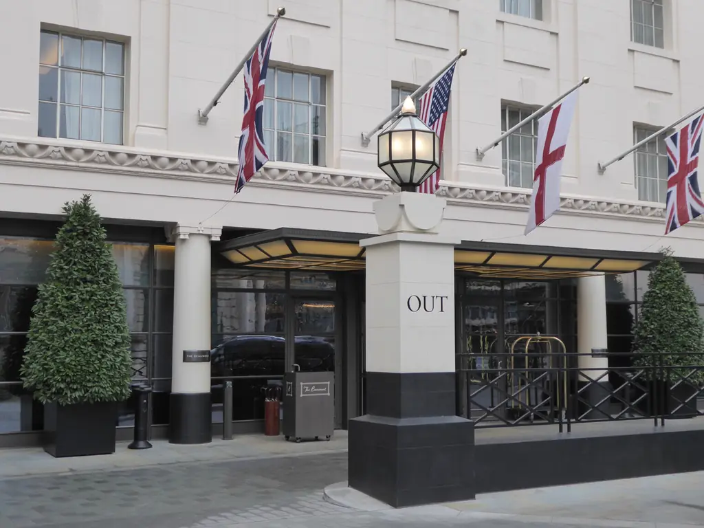 Entrance to The Beaumont hotel in Mayfair, London