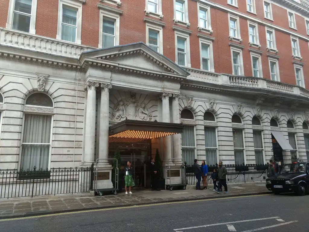 The London EDITION entrance on Berners Street beneath an illuminated canopy